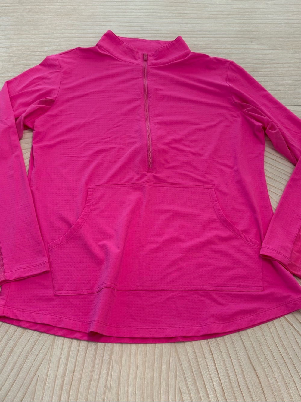 IBKUL Hot Pink Quarter-Zip Long Sleeve Pullover